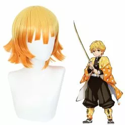 Anime Cosplay Perruque Cosplay - Demon Slayer Agatsuma Zenitsu (Orange Foncé) -Promos Anime Boutique CS 461A2